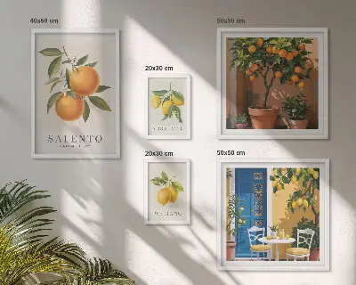 5-Piece rustic Italian fruit wall art set rustic Italian fruit theme