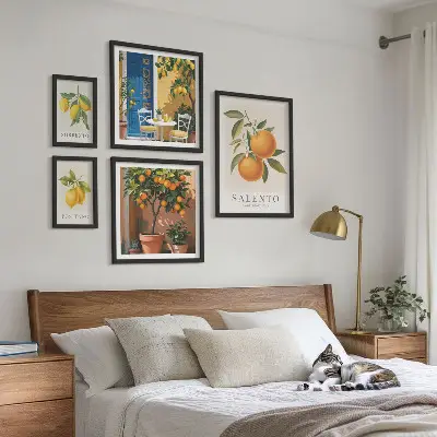 5-Piece rustic Italian fruit wall art set rustic Italian fruit theme