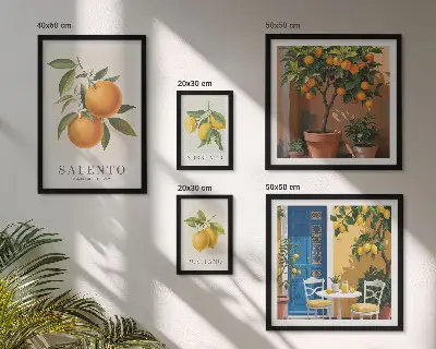 5-Piece rustic Italian fruit wall art set rustic Italian fruit theme