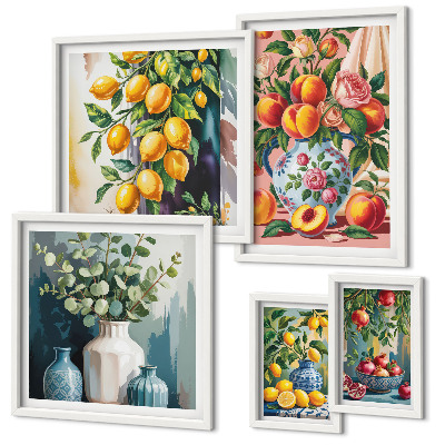 Gallery wall Fruity floral compositions