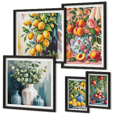 Gallery wall Fruity floral compositions