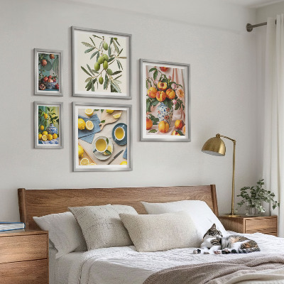 Framed photo set Fruits and flowers rustic decoration