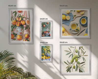 Framed photo set Fruits and flowers rustic decoration