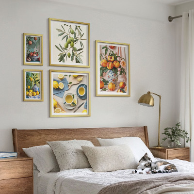 Framed photo set Fruits and flowers rustic decoration