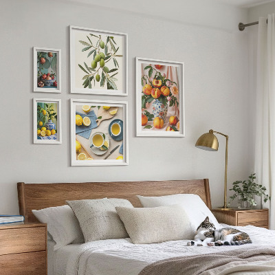 Framed photo set Fruits and flowers rustic decoration