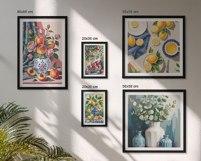 Set of 5 wall art pieces Floral fruit compositions