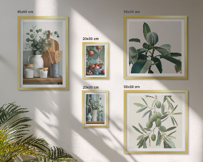 Set of 5 wall art pieces Natural Scandinavian plants