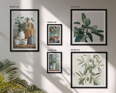 Set of 5 wall art pieces Natural Scandinavian plants