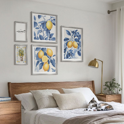 Framed photo set Lemon rustic accents