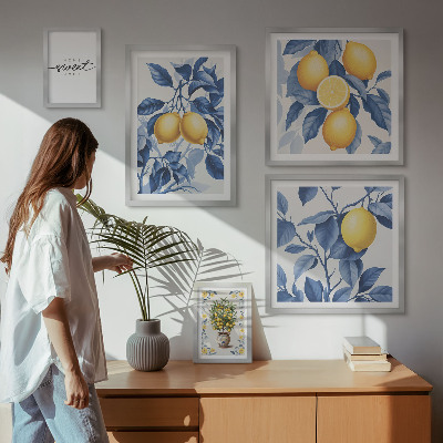 Framed photo set Lemon rustic accents