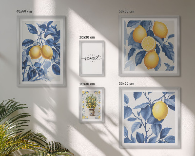Framed photo set Lemon rustic accents