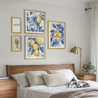 Framed photo set Lemon rustic accents