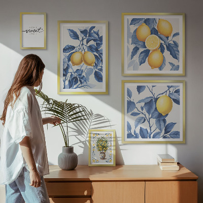 Framed photo set Lemon rustic accents