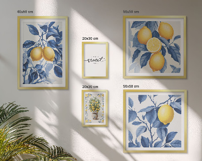 Framed photo set Lemon rustic accents