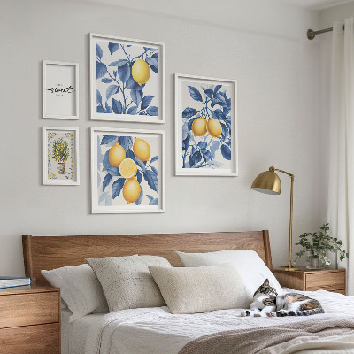Framed photo set Lemon rustic accents