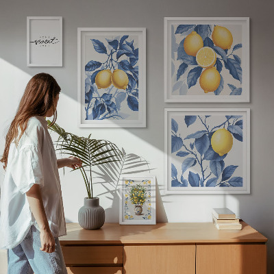 Framed photo set Lemon rustic accents