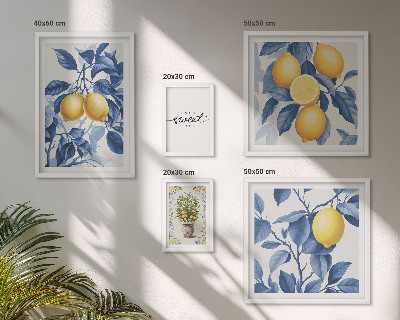Framed photo set Lemon rustic accents