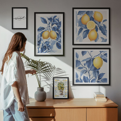 Framed photo set Lemon rustic accents