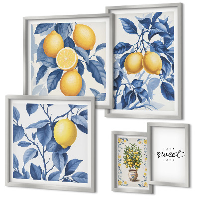 Framed photo set Lemon rustic accents