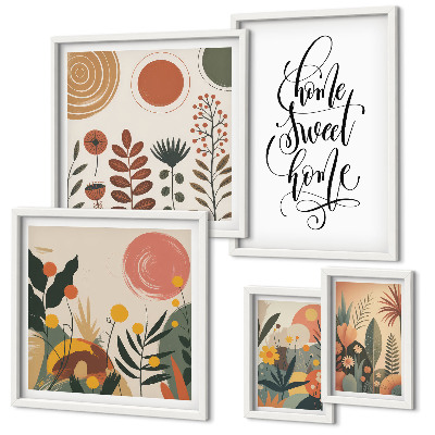Framed photo set Stylish plant decorations