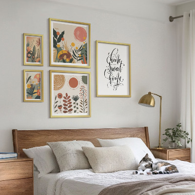 Framed photo set Stylish plant decorations