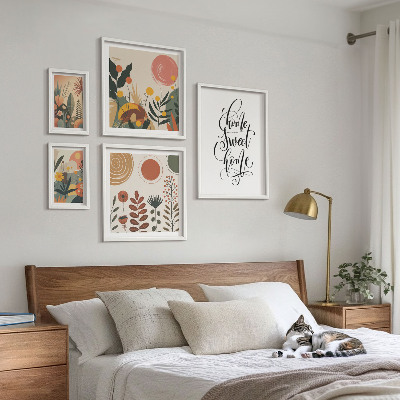 Framed photo set Stylish plant decorations