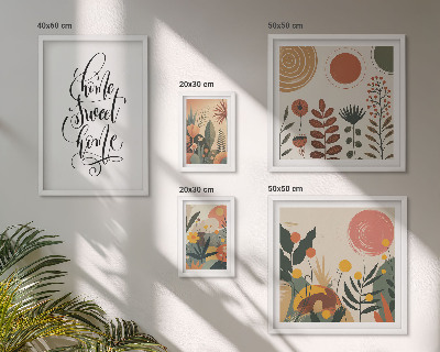 Framed photo set Stylish plant decorations