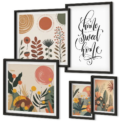 Framed photo set Stylish plant decorations