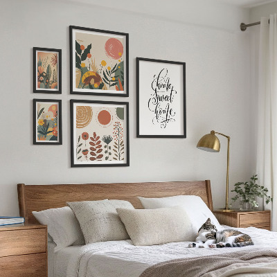 Framed photo set Stylish plant decorations