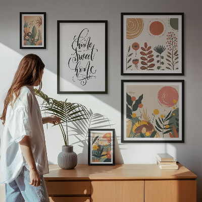 Framed photo set Stylish plant decorations