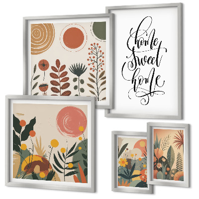 Framed photo set Stylish plant decorations