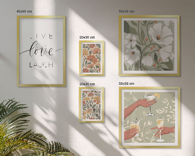 Set of 5 wall art pieces Stylish floral graphics slogans