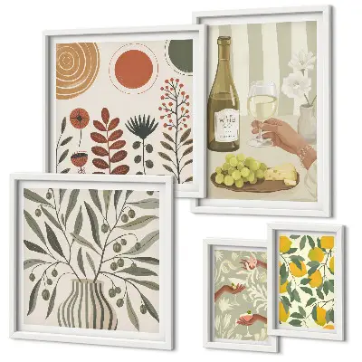 Gallery wall art stylish wine themed wall decor