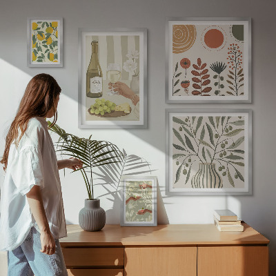 Gallery wall Stylish wine decorations