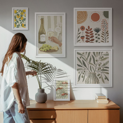 Gallery wall Stylish wine decorations
