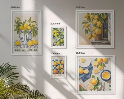Citrus Provençal Home Decorations framed photo set