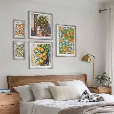 Set of 5 vintage citrus fruit and flower wall art pieces vintage citrus fruit and flower wall art set of 5