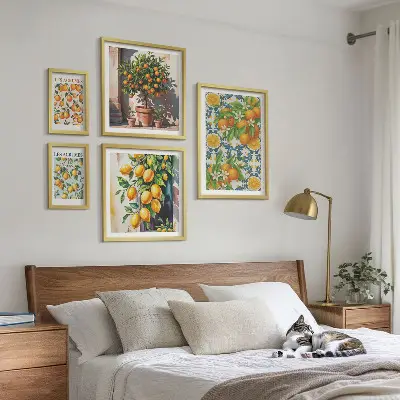 Set of 5 vintage citrus fruit and flower wall art pieces vintage citrus fruit and flower wall art set of 5