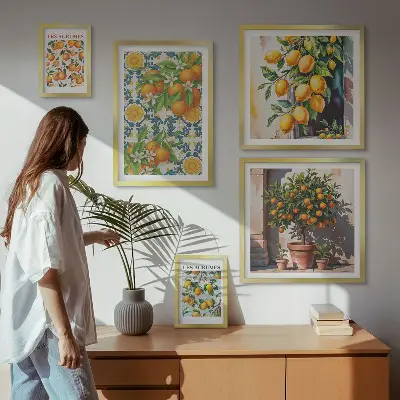 Set of 5 vintage citrus fruit and flower wall art pieces vintage citrus fruit and flower wall art set of 5