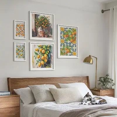 Set of 5 vintage citrus fruit and flower wall art pieces vintage citrus fruit and flower wall art set of 5