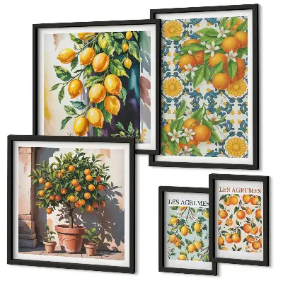 Set of 5 vintage citrus fruit and flower wall art pieces vintage citrus fruit and flower wall art set of 5