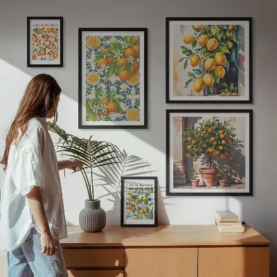 Set of 5 vintage citrus fruit and flower wall art pieces vintage citrus fruit and flower wall art set of 5