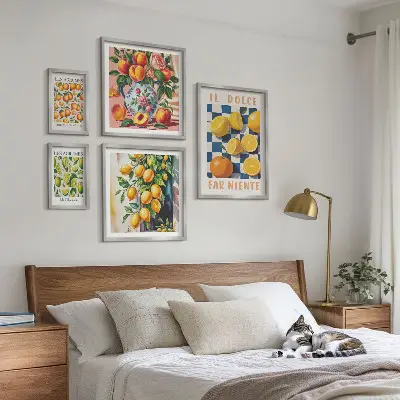 Framed photo set citrus retro theme for the kitchen