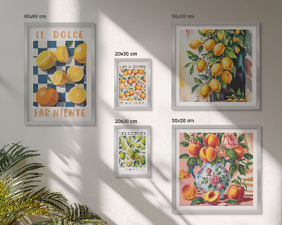 Framed photo set Citrus retro in the kitchen