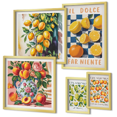 Framed photo set Citrus retro in the kitchen