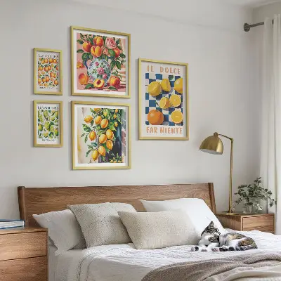 Framed photo set citrus retro theme for the kitchen