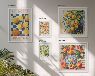 Framed photo set Citrus retro in the kitchen