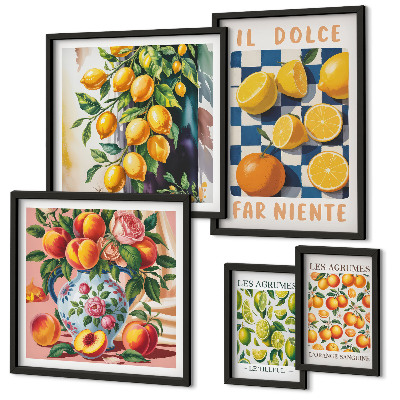 Framed photo set Citrus retro in the kitchen