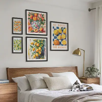 Framed photo set citrus retro theme for the kitchen