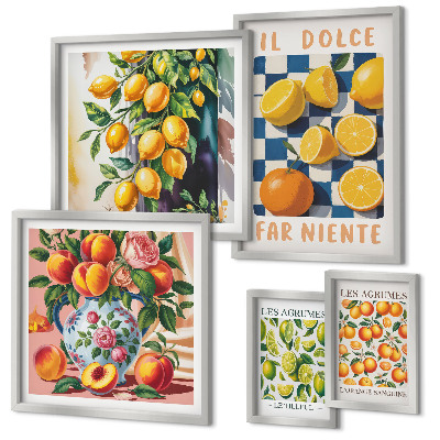 Framed photo set Citrus retro in the kitchen